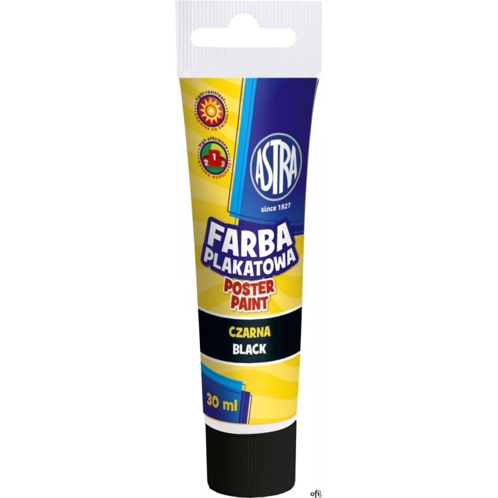 Farba plakatowa Astra tuba 30 ml - czarna, 83110909