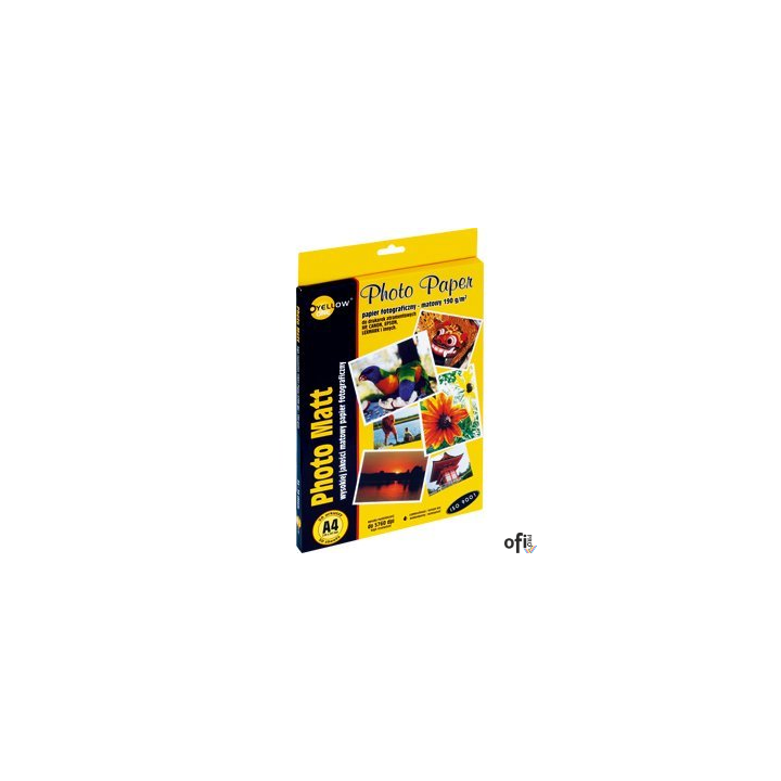 Papier fotograficzny matowy 4M190, 190 g/m, A4 50 arkuszy YELLOW ONE 150-1180