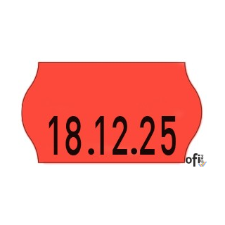 Etykiety cenowe w rolce do metkownicy jednorzędowej Meto 22x12 mm, czerwone opakowanie 6 rolek M30014355