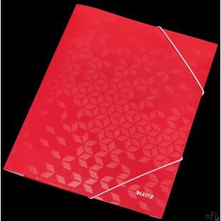 Teczka kartonowa z gumką WOW Leitz, czerwona 39820026