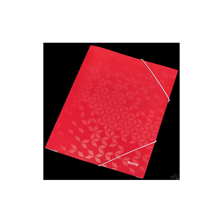 Teczka kartonowa z gumką WOW Leitz, czerwona 39820026