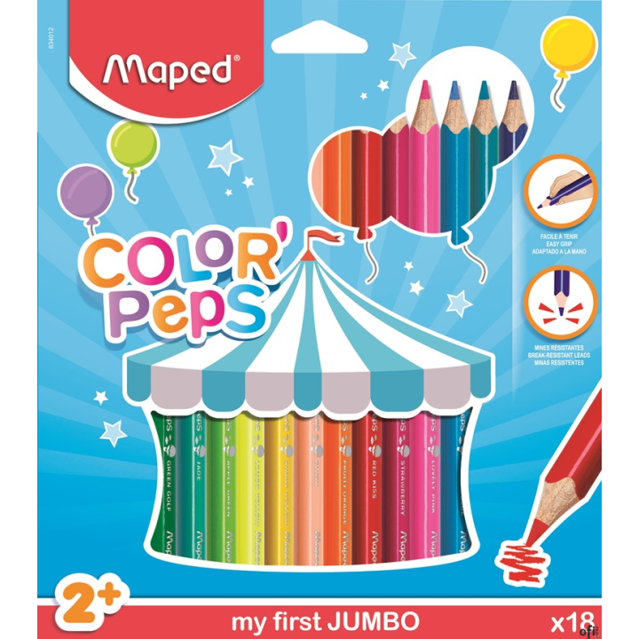 Kredki trójkątne MAPED COLORPEPS JUMBO 18kolorów 834012