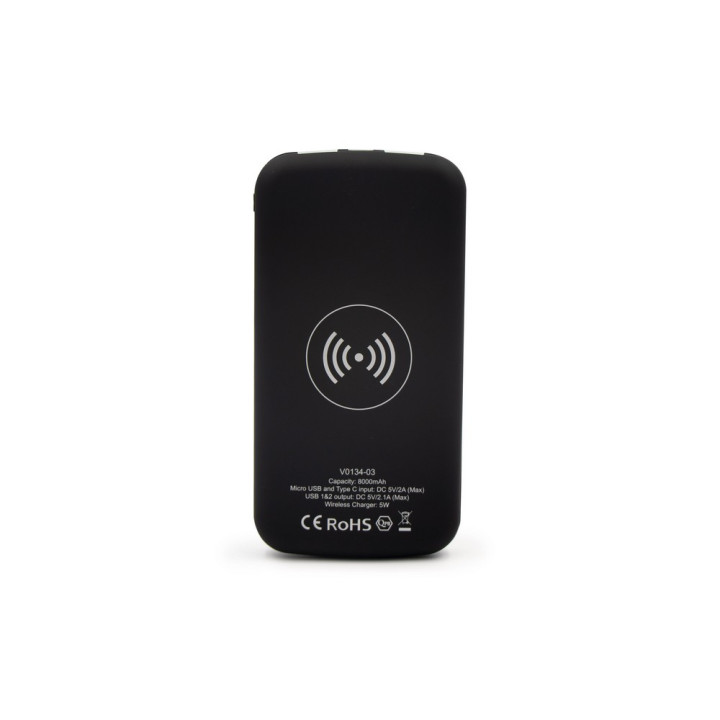 Bezprzewodowy power bank 8000 mAh Mauro Conti, ładowarka bezprzewodowa 5W | Eric