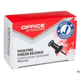 Pinezki beczułki , 100szt., mix kolorów, typu OFFICE PRODUCTS 18194019-99