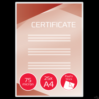 Samoprzylepne folie do laminacji GBC PeelnStick, A4, 75 mic. , 25 szt., 3747527