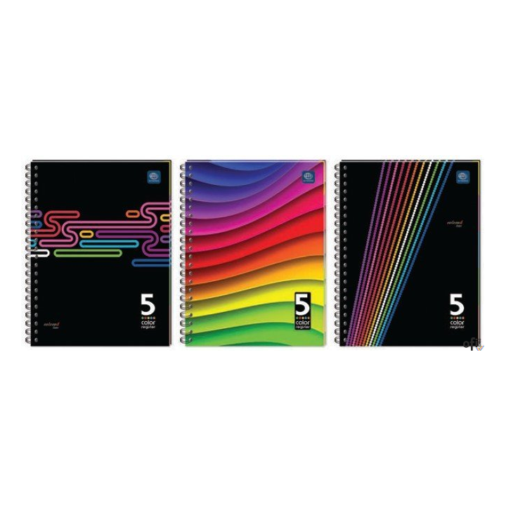 Kołozeszyt B5 160k 5kol regist miękka oprawa INTERDRUK
