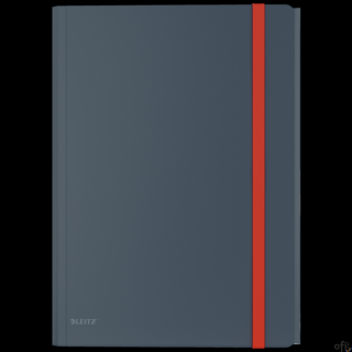 Teczka z gumką i kieszonką Leitz Cosy, PP, szara 46190089