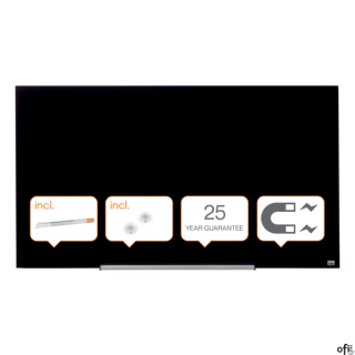 Szklana tablica Nobo Impression Pro 1260x710mm, czarna