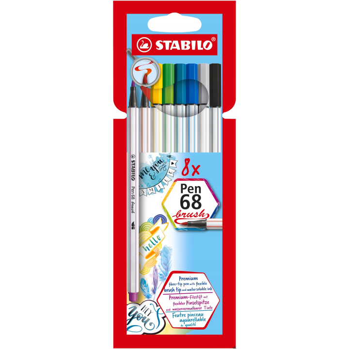 Flamaster Pen 68 BRUSH etui 8 szt. 568/08-21 STABILO