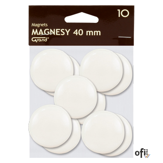 Magnes 40mm GRAND, biały, 10 szt 130-1699