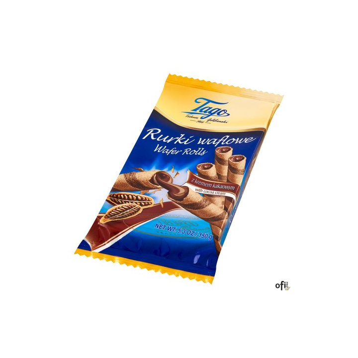 Rolki waflowe z kremem kakaowym 150g TAGO