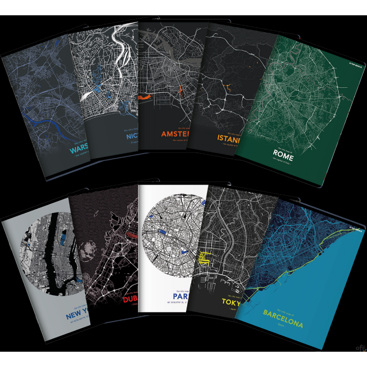 Zeszyt_TOP 2000 MONOCHROME MAPPING A5 96k 70g mix linia z marginesem 400157941