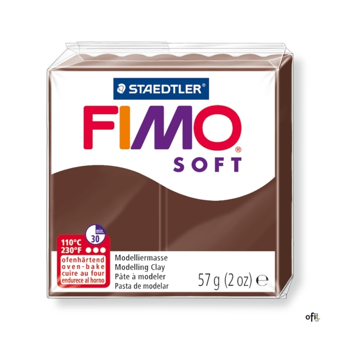 Kostka FIMO soft 57g, czekoladowy, masa termoutwardzalna, Staedtler S 8020-75