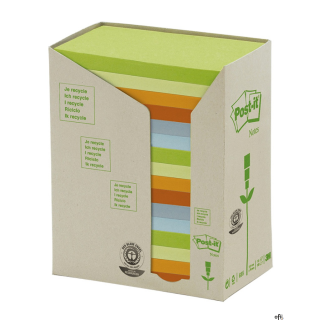 Bloczek samoprzylepny ekologiczny POST-IT_(655-1RPT), 127x76mm, 16x100 kart., pastelowy (X)