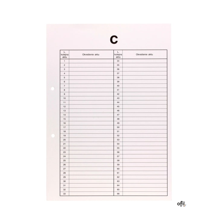 Przekładki do akt osobowych C BIURFOL DRU-055C