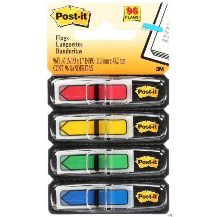 Zakładki indeksujące POST-IT 12x43mm strzałki 4x24szt 684ARR3 3M