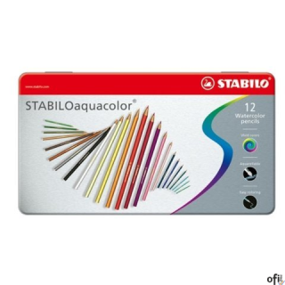 Kredki AQUACOLOR metalowe etui 12 szt  1612-5