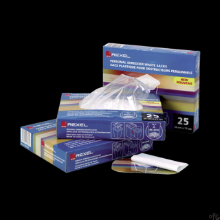 Plastikowe worki Rexel na ścinki do niszczarek z szerokim podajnikiem, o pojemności 175 litrów 100 szt. 40095