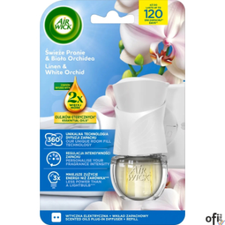 AIR WICK odświeżacz Elektryczny Świeże Pranie Biała Orchidea komplet 19m 18130