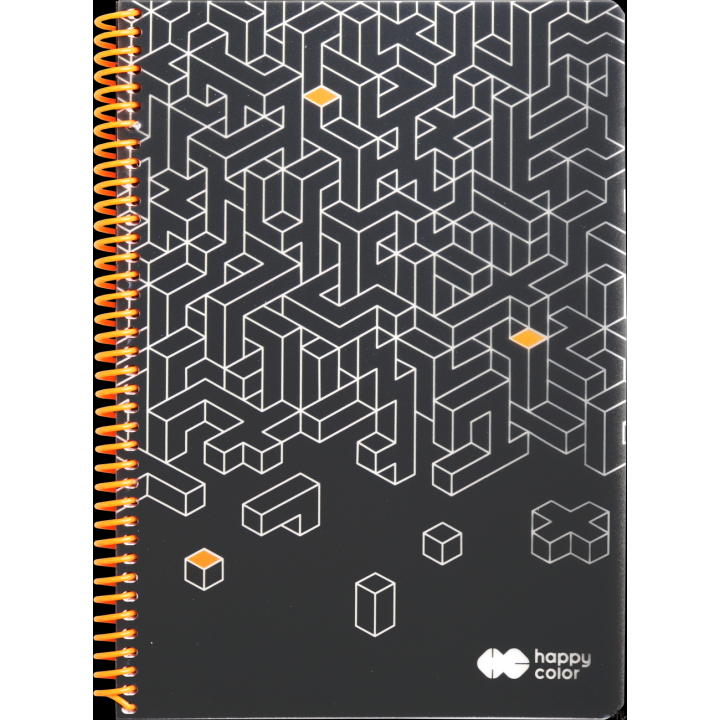 Kołobrulion JUST 1, A4, 80k, kratka, 80g/m2, okładka PP, Happy Color HA 4741 2030-JU1