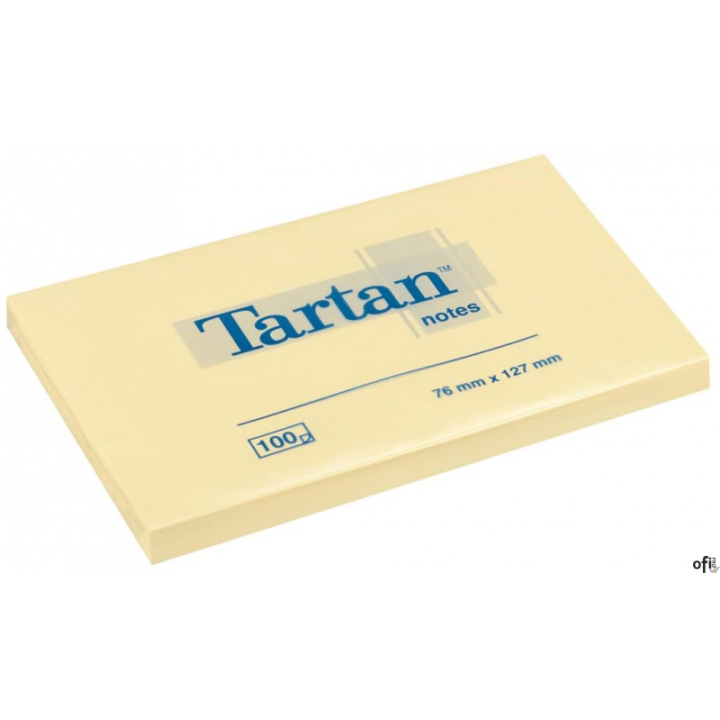 Bloczek TARTAN 76x127 100karteczek żółte 12776 3M