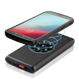 Bezprzewodowy power bank 10000 mAh Mauro Conti z przyssawkami, ładowarka bezprzewodowa 10W | Stef