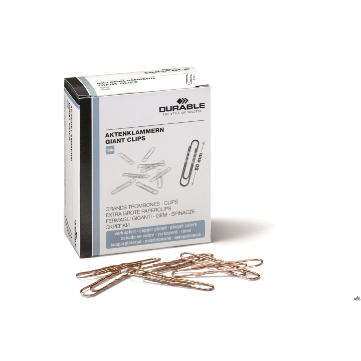 Spinacz 50mm (100) pokryty miedzią 121224 DURABLE