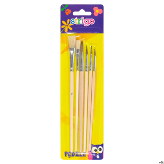 Drewniane pędzle 6szt. blister STRIGO SSC031