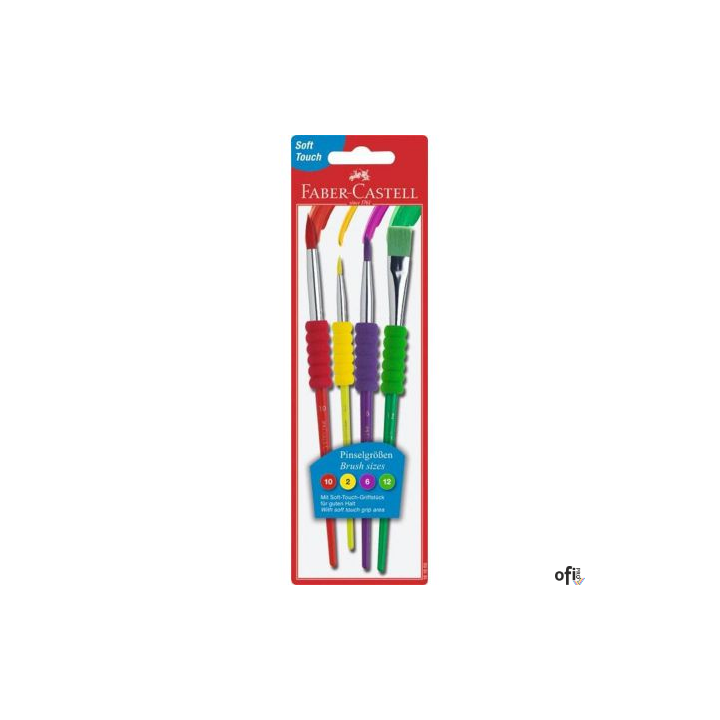 Pędzle szkolne z miękkim uchwytem 4szt. 481600FC FABER-CASTELL