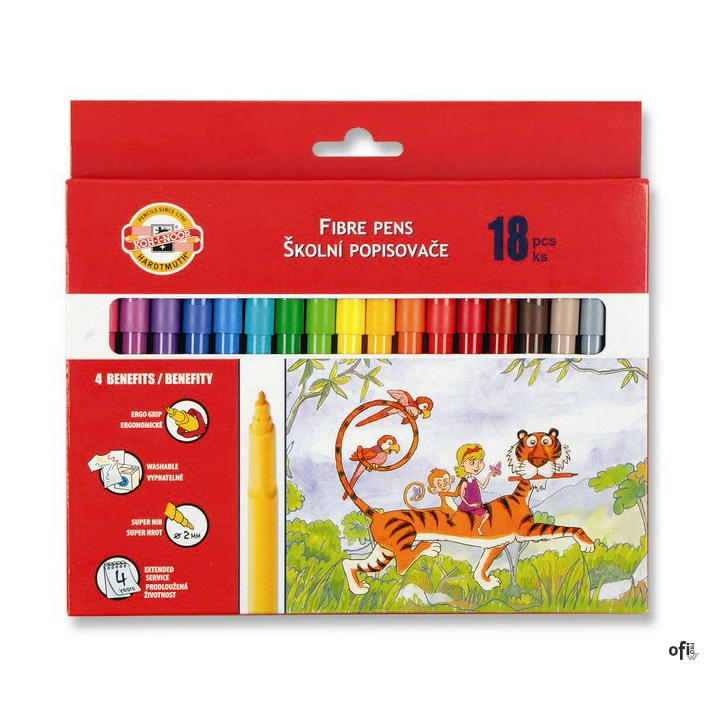 Flamastry 18kol.771002/AH08 w kartoniku KOH-I-NOOR