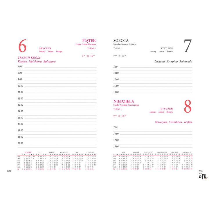 Terminarz A5 dzienny, okładka twarda K1-2026 , BESKIDY