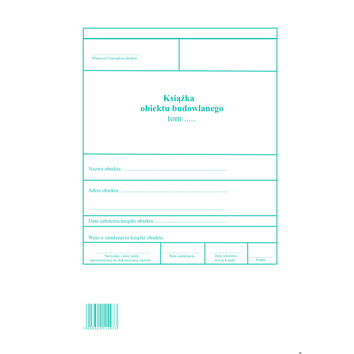 Książka obiektu budowlanego, A4 zeszyt, 10-604-1N DOTTS