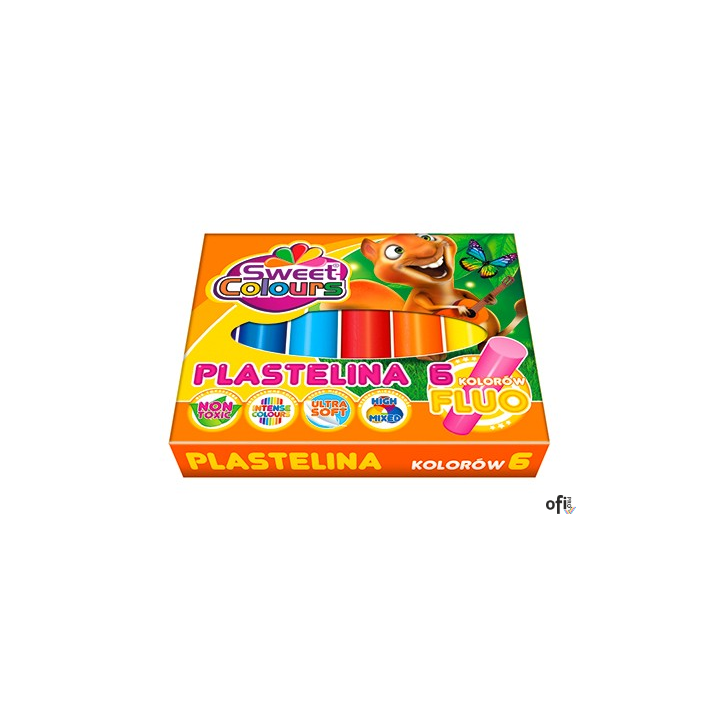 Plastelina 6 kolorów fluo Sweet Colours 01525 KOMA-PLAST