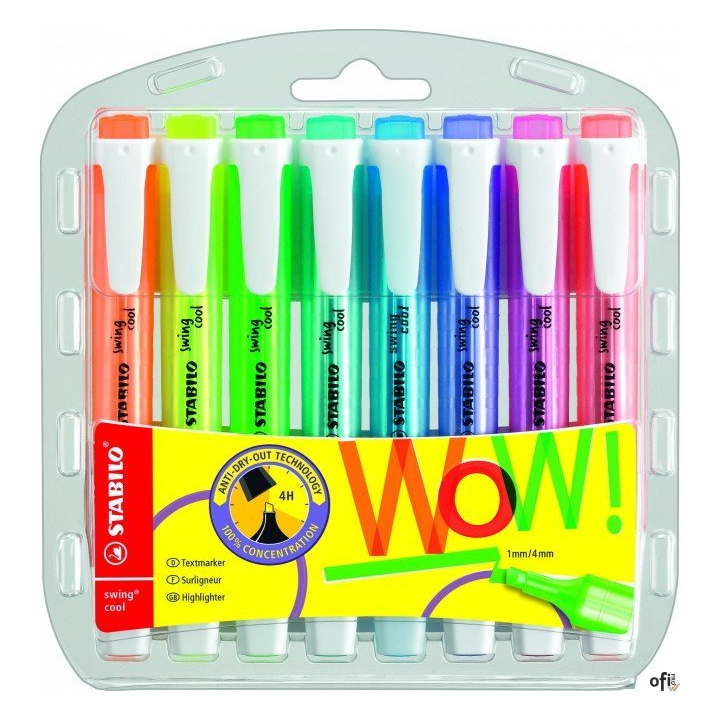 Zakreślacz STABILO SWING COOL zestaw 8szt. w etui 275/8-3