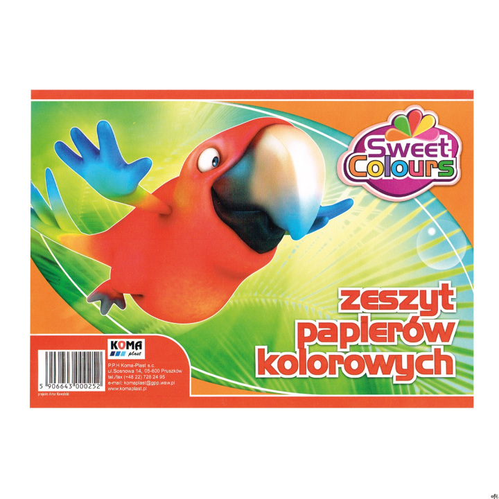 Zeszyt papierów kolorowych A5 8 kaertek Sweet Colours 00252 KOMA-PLAST