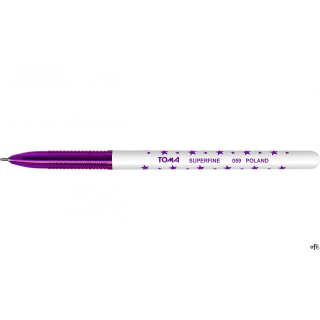 Długopis w gwiazdki SUPERFINE z supercienką końcówką, 0,5mm fioletowy TO-059 Toma