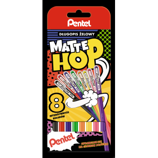 Długopis żelowy MATTEHOP 1mm kpl 8 szt K110V-ST8