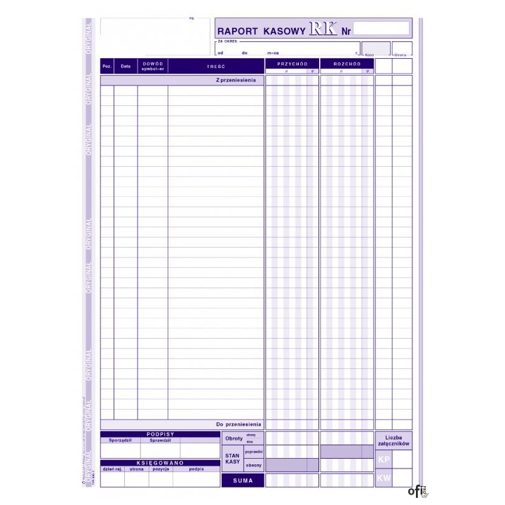 410-1 Raport Kasowy A4 80 kartek  MICHALCZYK I PROKOP