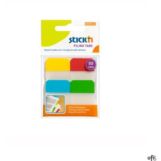 Przekładki indeksujące przeźroczyste 38x25mm 4 kolory STICKN 21607