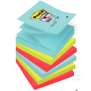 Bloczek samoprzylepny POST-IT_ Super sticky Z-Notes, (R330-6SS-MIA), 76x76mm, 6x90 kart., paleta Miami