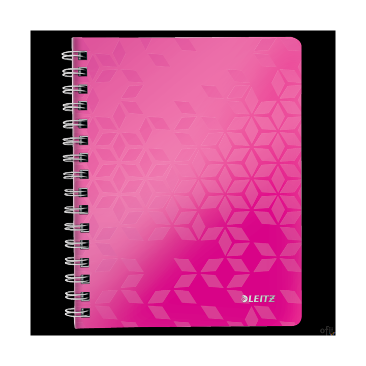 Kołonotatnik LEITZ WOW A5 80k PP kratka różowy 46410023