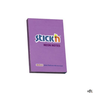 Bloczek STICKN 76X51mm fioletowy neon 100k 21208 STICKN