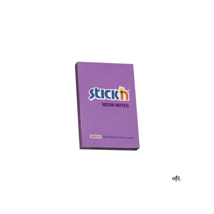 Bloczek STICKN 76X51mm fioletowy neon 100k 21208 STICKN