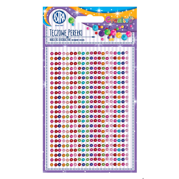 Tęczowe perełki - naklejki dekoracyjne kolorowe perełki ASTRA, 335118012