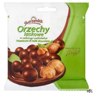 Orzechy laskowe JUTRZENKA w mlecznej czekoladzie 80g