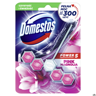 DOMESTOS Zawieszka do toalety KOSTKA POWER5 PINK MAGNOLIA 9x55g 79128
