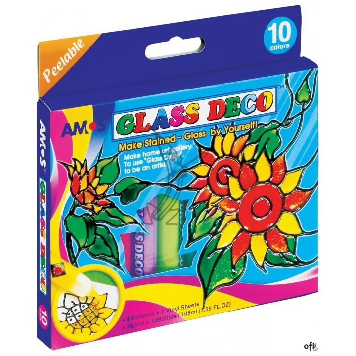 Farby witrażowe GD10P10 AMOS 10 kolorów 10,5ml 170-1692