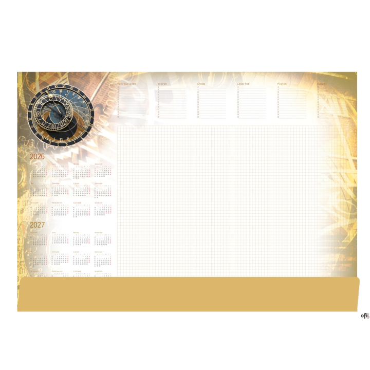 Terminarz - Planer A2 z listwą 2026 Zegar Michalczyk i Prokop T-1-A2-4 kalendarz biuwar