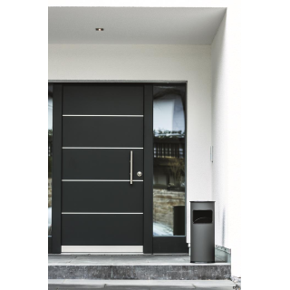 Kosz na śmieci, metalowy, okrągły, z popielni cą Antracytowy 333058 DURABLE