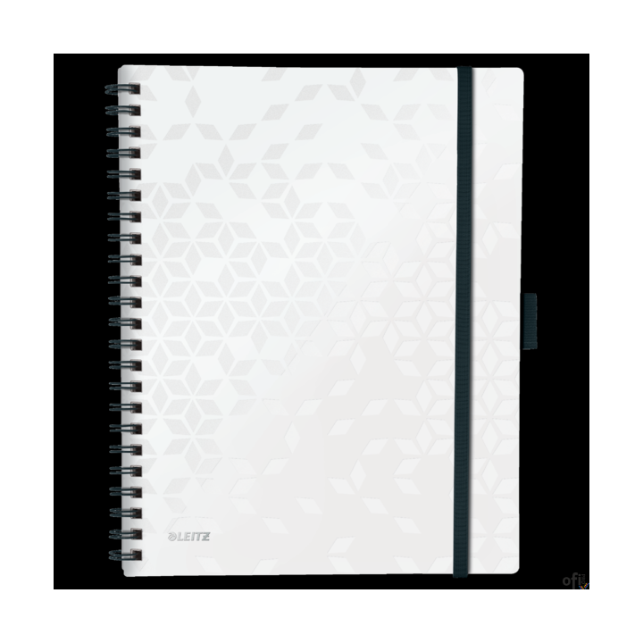 Kołonotatnik z 3 zakładkami BE MOBILE Leitz WOW A4, w kratkę, biały 46450001 (X)